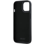 DKNY 3D Rubber Repeat Pattern dėklas iPhone 15 Plus – juodas