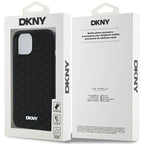 DKNY 3D Rubber Repeat Pattern dėklas iPhone 15 Plus – juodas