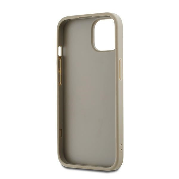 DKNY dėklas iPhone 15 Plus – smėlio, su dirželiu