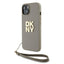 DKNY dėklas iPhone 15/14/13 su dirželiu – smėlio