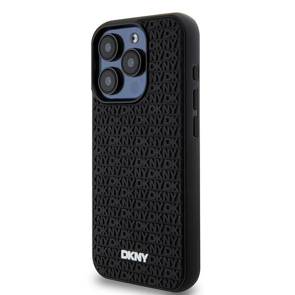 DKNY 3D Rubber dėklas iPhone 15 Pro Max – juodas