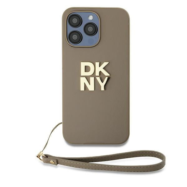 DKNY dėklas iPhone 15 Pro Max – smėlio spalvos