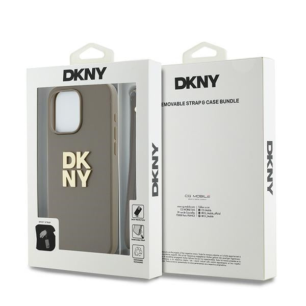 DKNY dėklas iPhone 15 Pro Max – smėlio spalvos