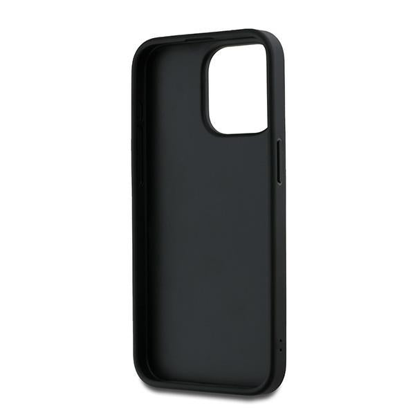 DKNY dėklas iPhone 15 Pro Max su riešo dirželiu – juodas