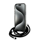 Karl Lagerfeld MagSafe dėklas iPhone 15/14/13 – juodas, su dirželiu