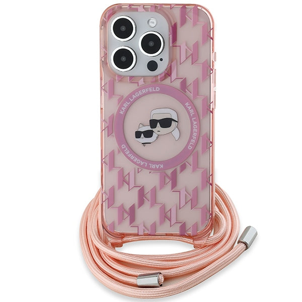 Karl Lagerfeld MagSafe dėklas iPhone 15 Pro Max – rožinis