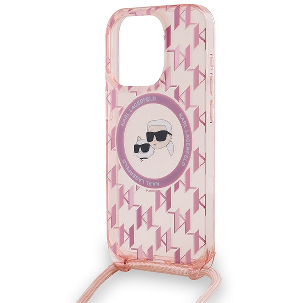 Karl Lagerfeld MagSafe dėklas iPhone 15 Pro Max – rožinis