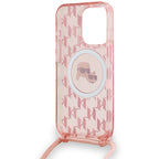 Karl Lagerfeld MagSafe dėklas iPhone 15 Pro Max – rožinis