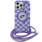 Karl Lagerfeld MagSafe dėklas iPhone 15 Pro Max – violetinis
