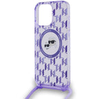 Karl Lagerfeld MagSafe dėklas iPhone 15 Pro Max – violetinis