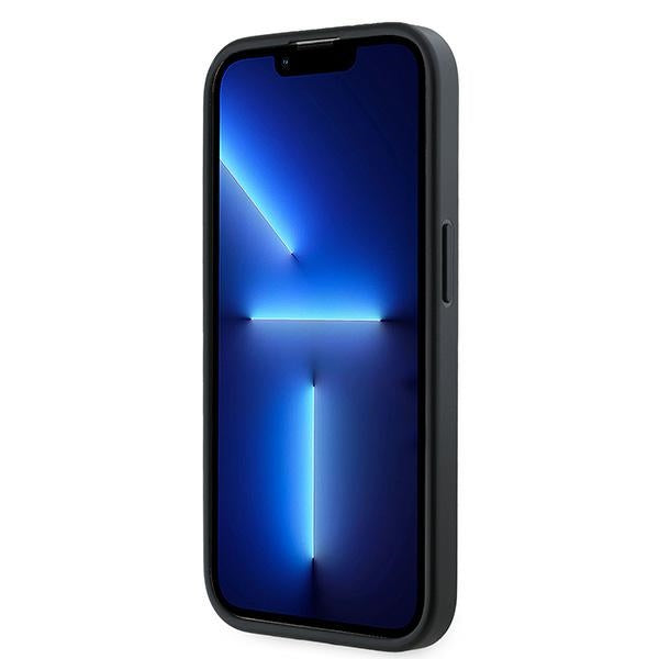 Karl Lagerfeld Diagonal Quilted Script dėklas iPhone 14 Pro – juodas