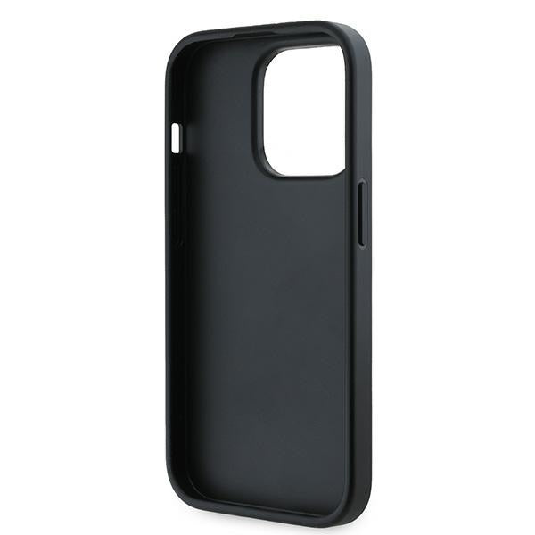 Karl Lagerfeld Diagonal Quilted Script dėklas iPhone 14 Pro – juodas