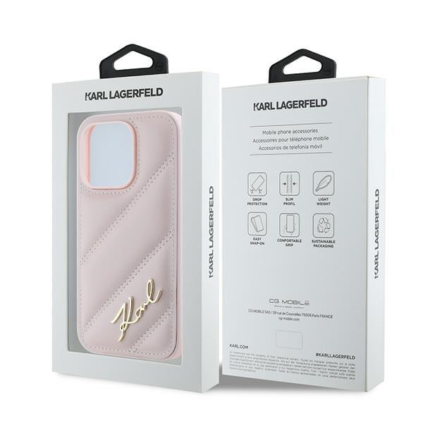 Karl Lagerfeld dėklas iPhone 14 Pro – rožinis