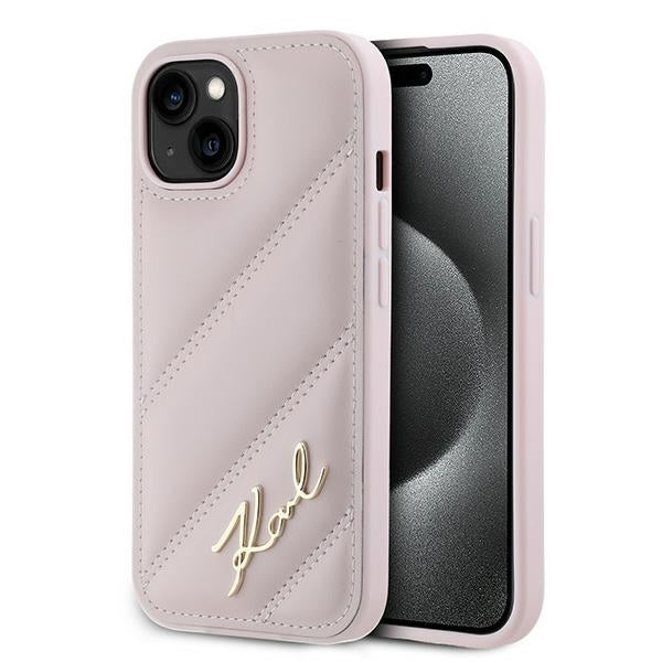 Karl Lagerfeld dėklas iPhone 15/14 Plus – rožinis