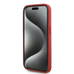 Karl Lagerfeld Diagonal Quilted Script dėklas iPhone 15 Pro Max – raudonas