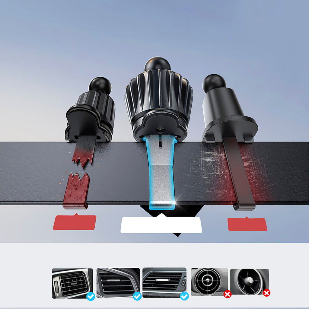 Joyroom JR-ZS409 magnetinis laikiklis su 15W indukciniu įkrovikliu automobilio oro ventiliacijos grotelėms - juodas
