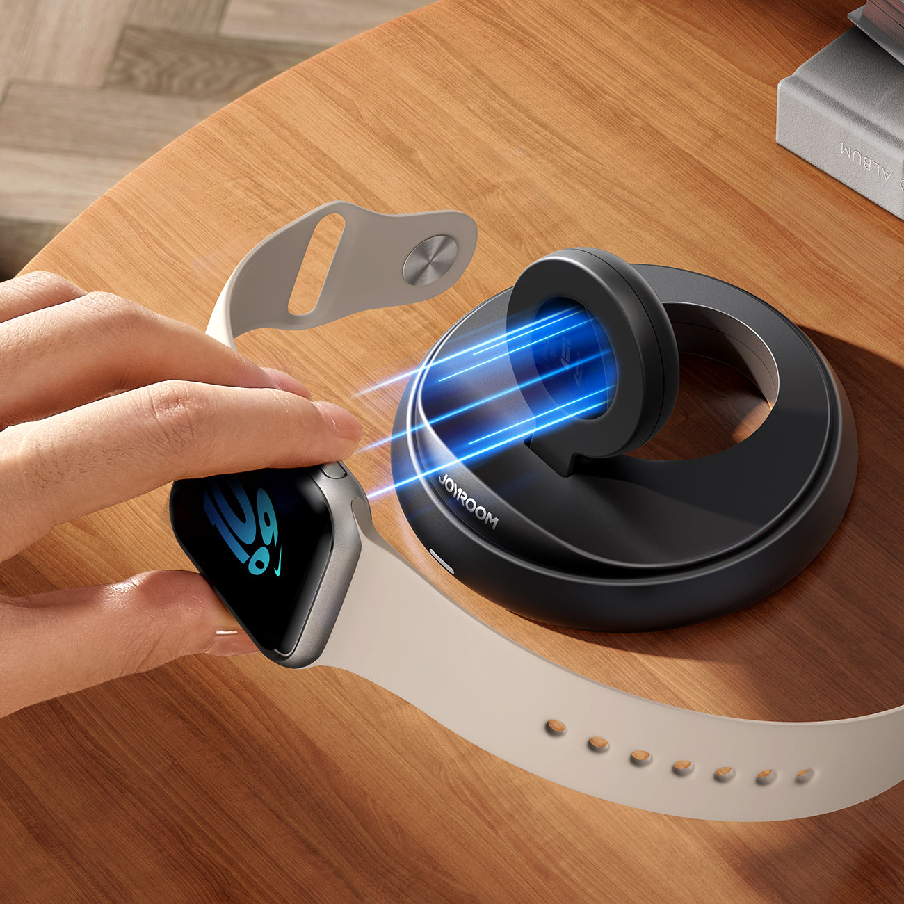 Joyroom JR-W12 sulankstomas indukcinis įkroviklis Apple Watch - juodas