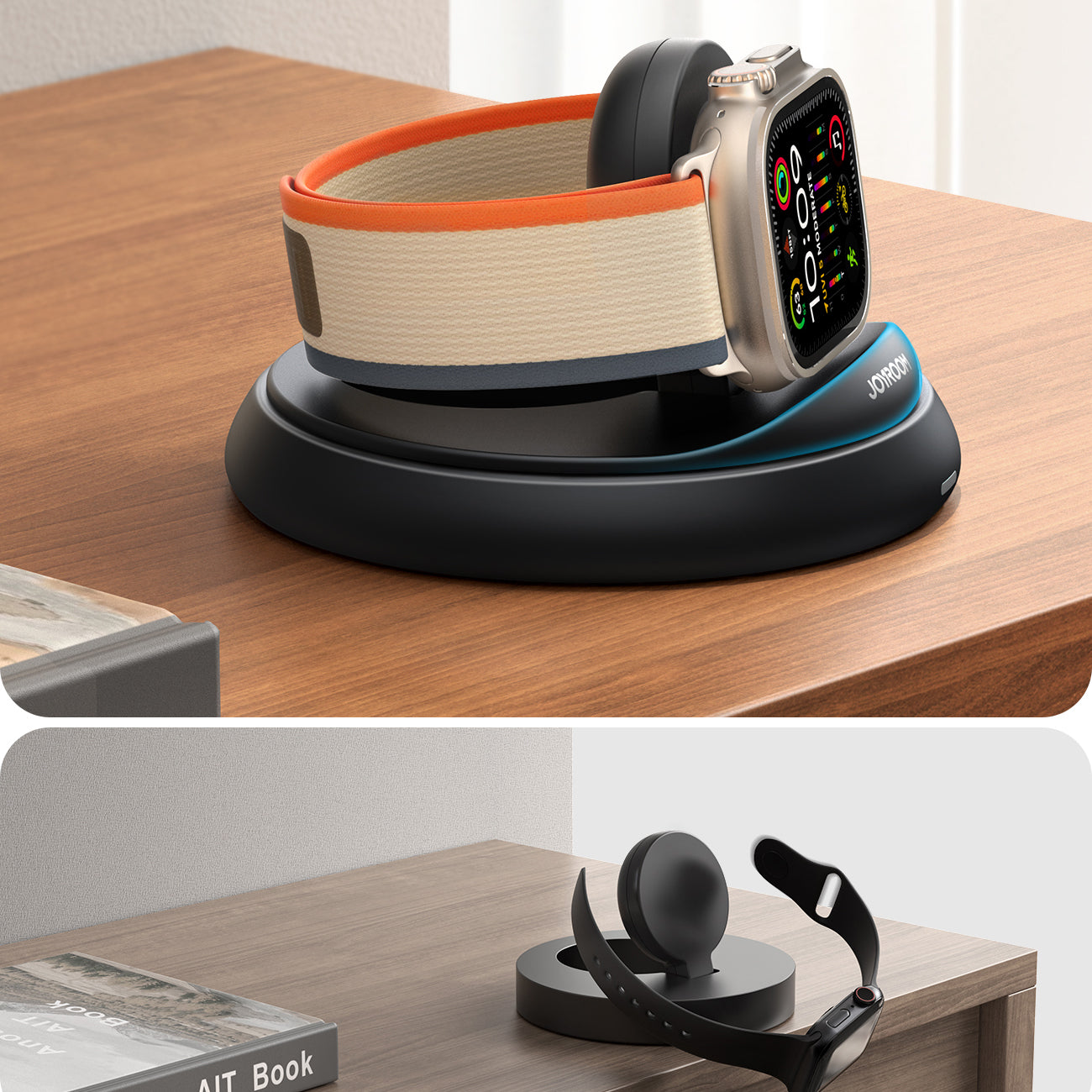 Joyroom JR-W12 sulankstomas indukcinis įkroviklis Apple Watch - juodas