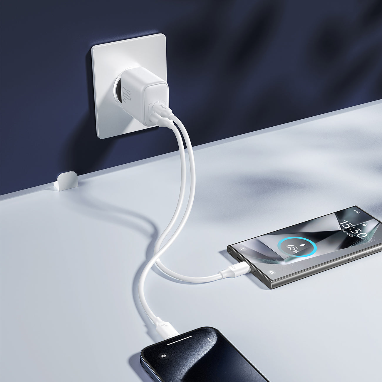 Joyroom JR-TCF21 tinklo įkroviklis USB-C / USB-A 20W PD / QC 3.0 - baltas