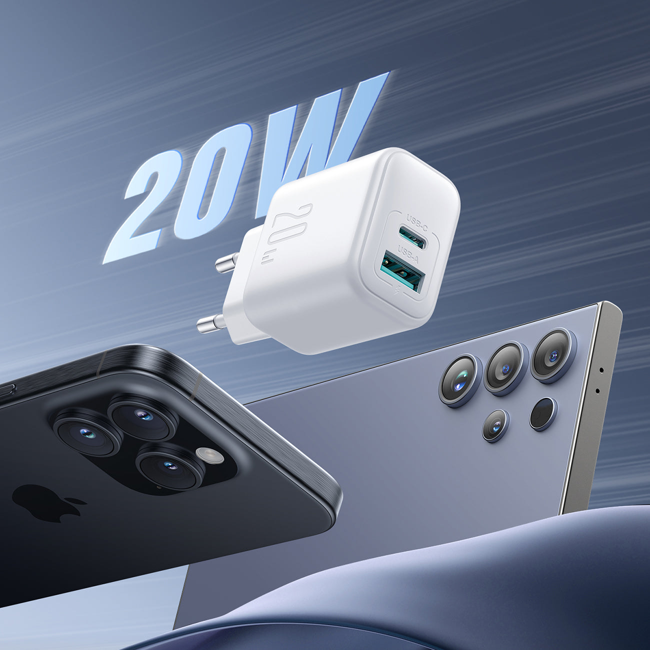 Joyroom JR-TCF21 tinklo įkroviklis USB-C / USB-A 20W PD / QC 3.0 - baltas