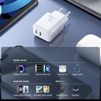 Joyroom JR-TCF12 tinklo įkroviklis 2x USB-C 20W PD / QC 3.0 - baltas