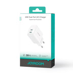 Joyroom JR-TCF12 tinklo įkroviklis 2x USB-C 20W PD / QC 3.0 - baltas