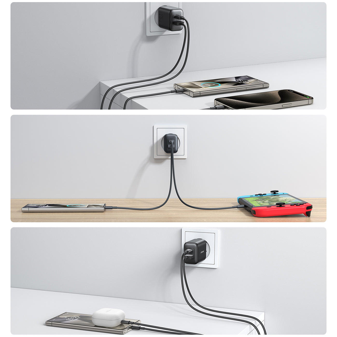 Joyroom JR-TCF13 tinklo įkroviklis USB-C / USB-A 25W SFC / PPS / PD - juodas