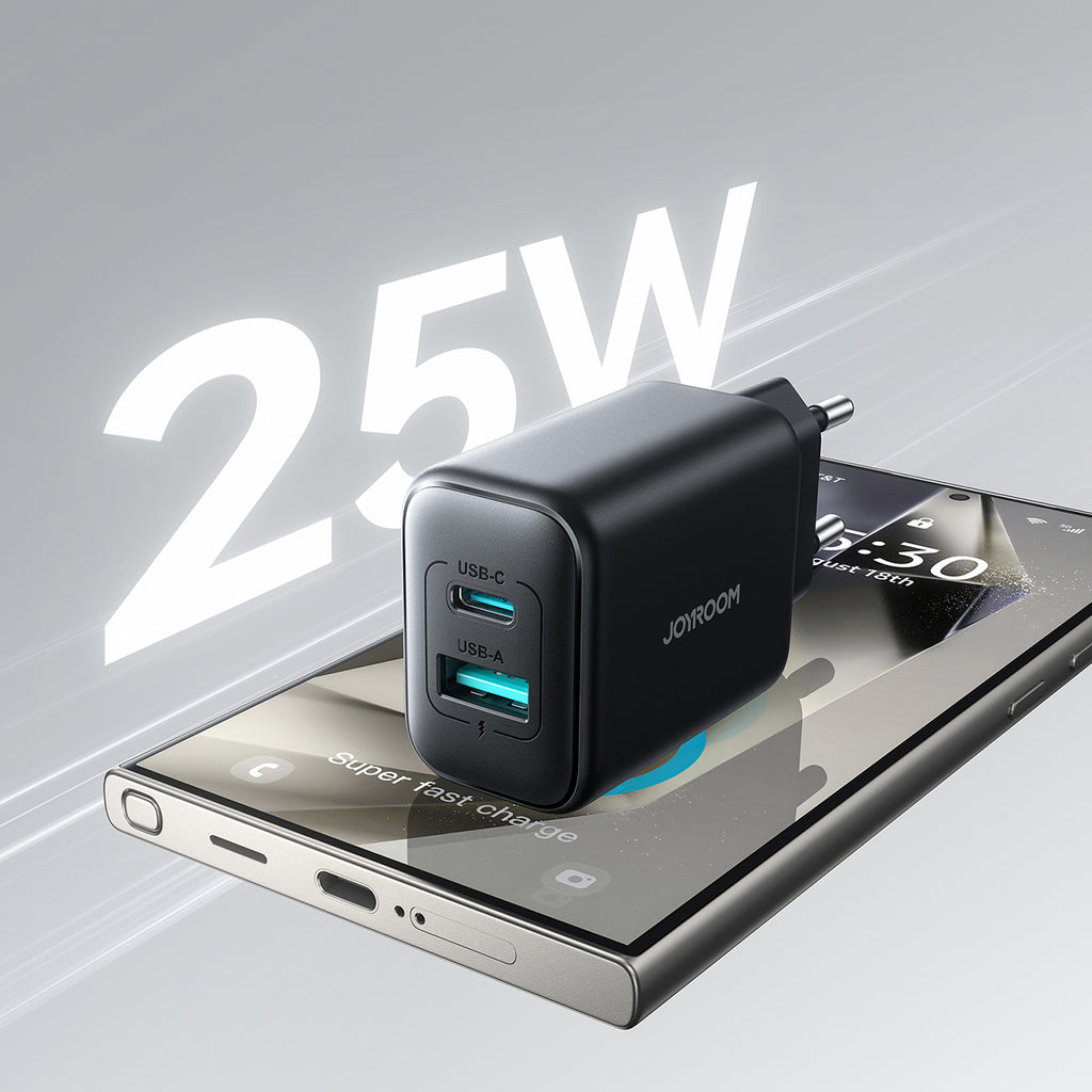 Joyroom JR-TCF13 tinklo įkroviklis USB-C / USB-A 25W SFC / PPS / PD - juodas