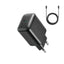 Joyroom JR-TCF23 tinklo įkroviklis USB-C 25W SFC / PPS / PD - juodas + USB-C / USB-C laidas 1m