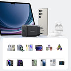 Joyroom JR-TCF23 tinklo įkroviklis USB-C 25W SFC / PPS / PD - juodas + USB-C / USB-C laidas 1m