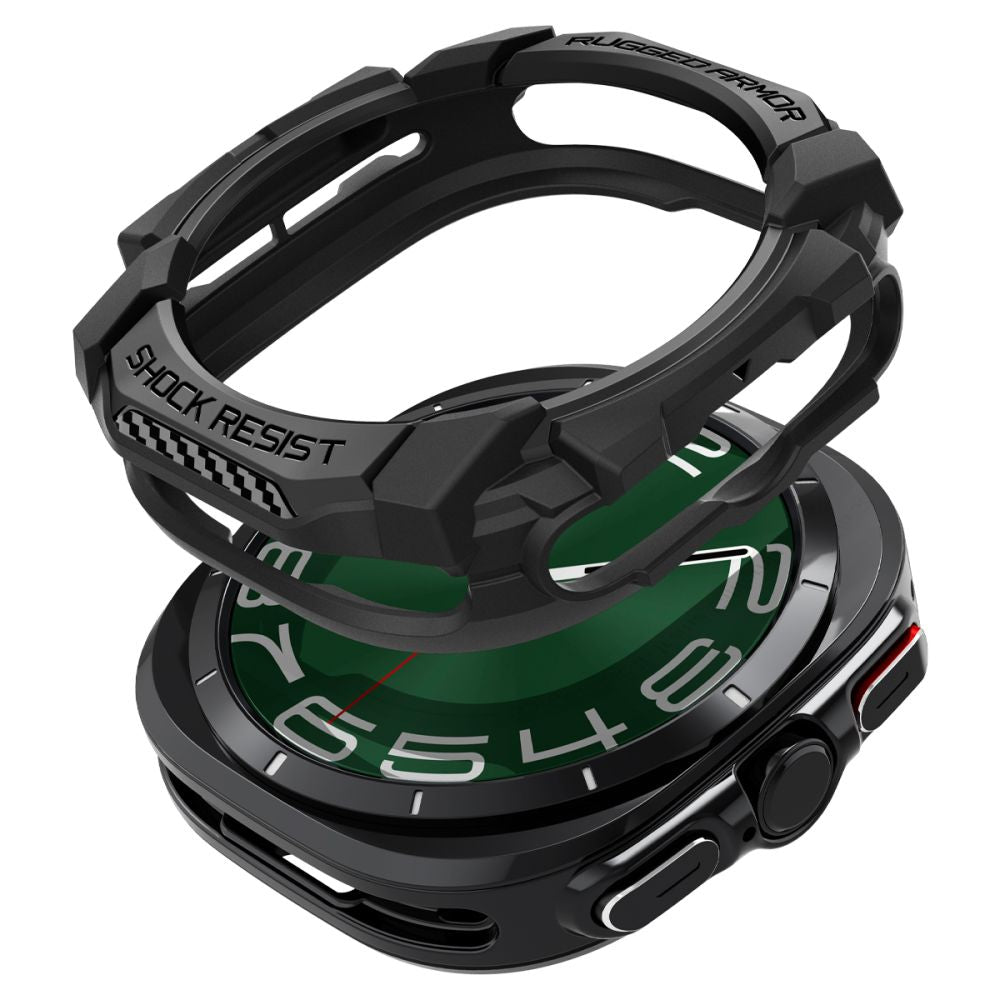 Spigen Rugged Armor dėklas Galaxy Watch Ultra 47 mm – juodas -- Samsung Galaxy Watch Ultra (47mm)