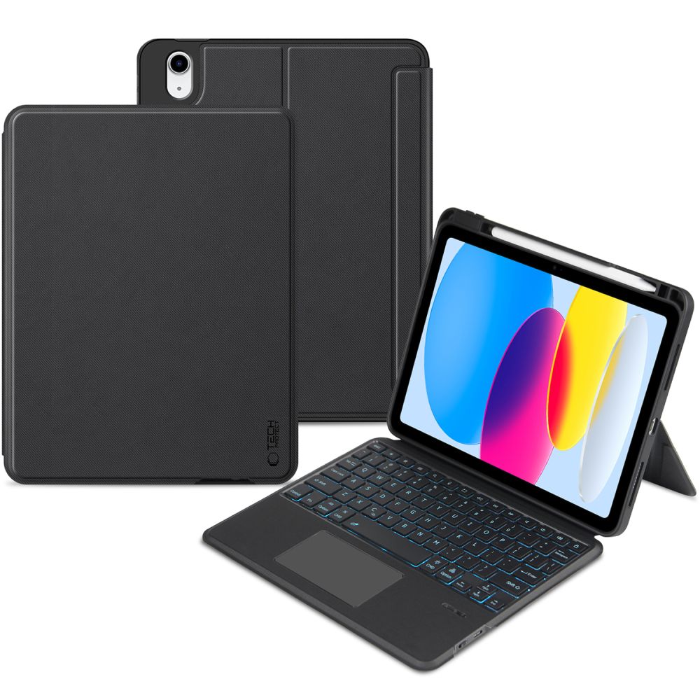 Tech-Protect dėklas su klaviatūra iPad 10.9 – juodas -- iPad 10.9" 2022