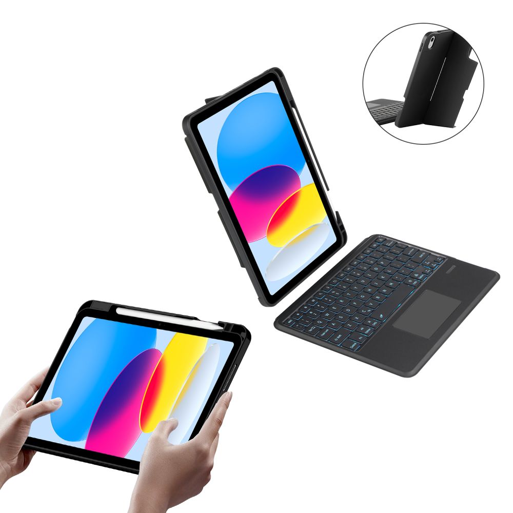 Tech-Protect dėklas su klaviatūra iPad 10.9 – juodas