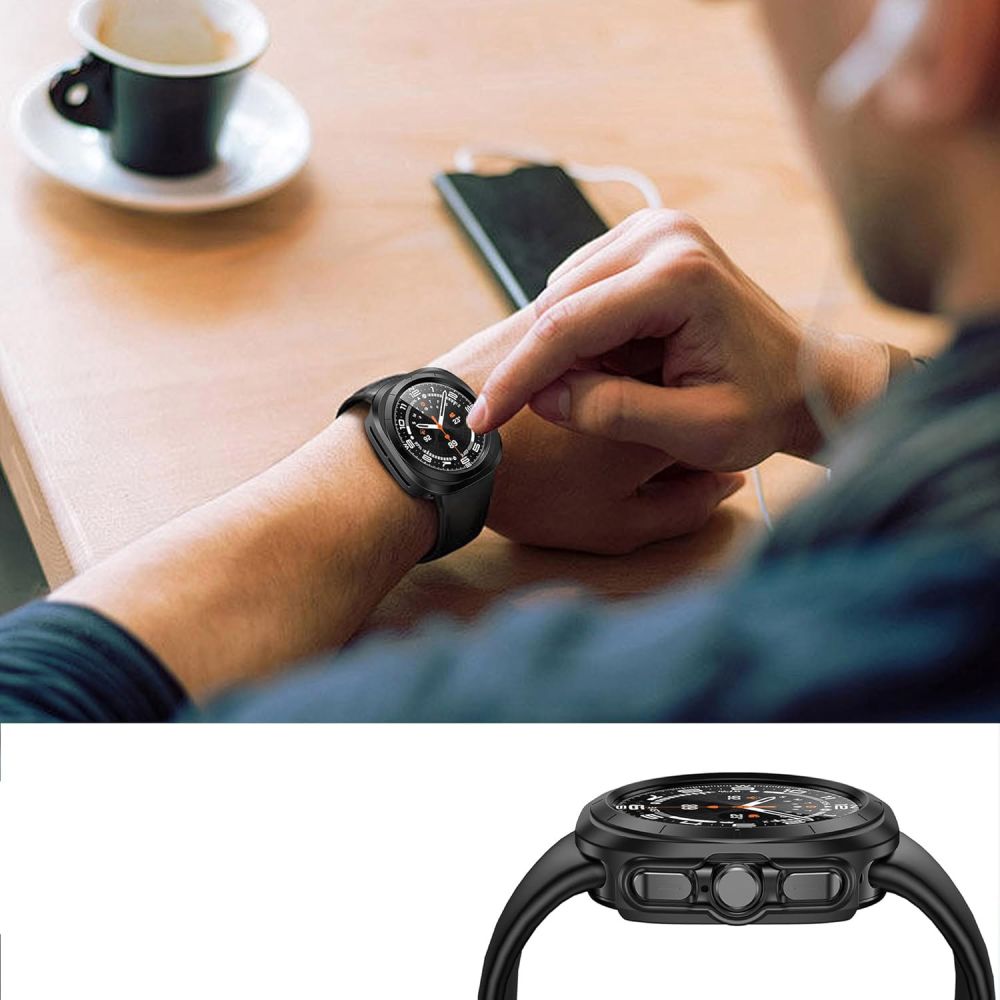 Tech-Protect Defense360 dėklas su stiklu Galaxy Watch Ultra 47mm – juodas -- Samsung Galaxy Watch Ultra (47mm)
