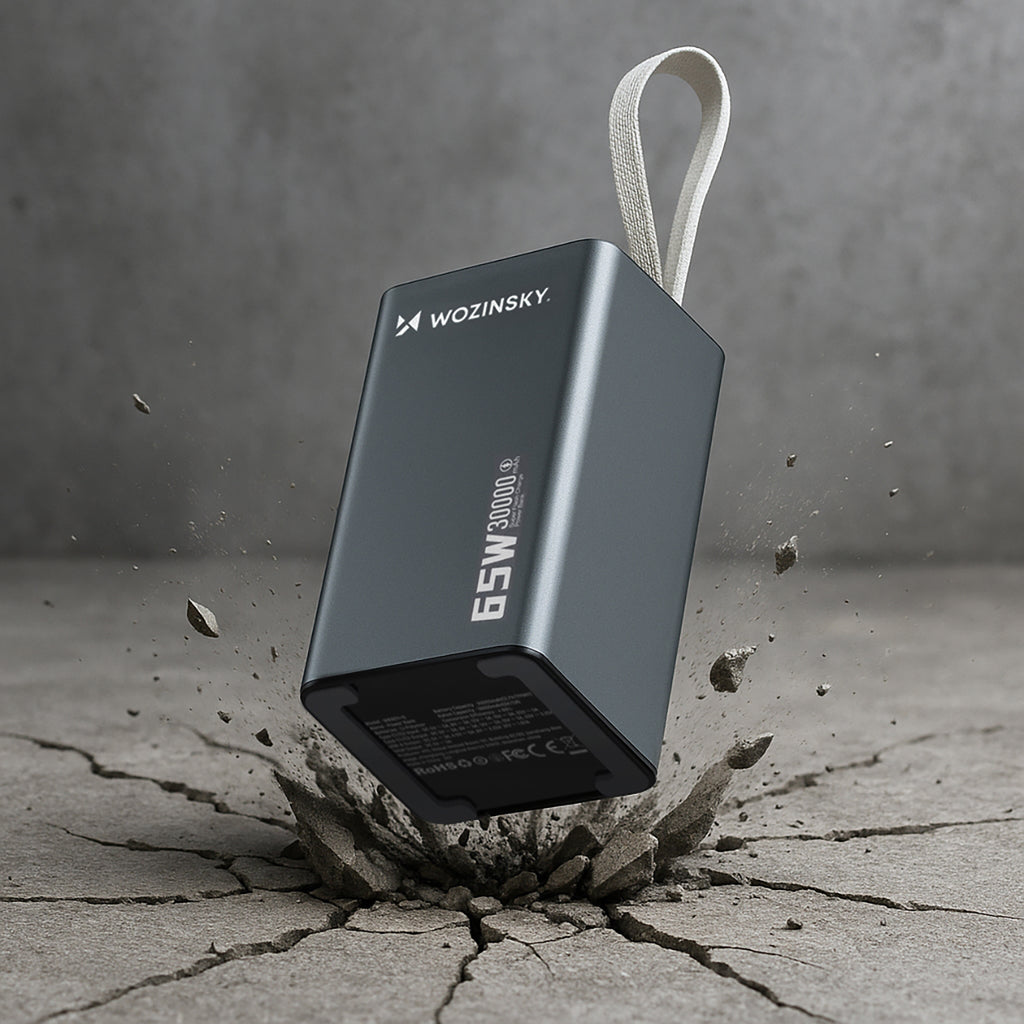 Wozinsky Išorinė baterija K65+ 65W 30000mAh 2x USB-C, 1x USB-A 65W - pilkas -- Powerbanks