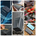 Wozinsky Išorinė baterija K65+ 65W 30000mAh 2x USB-C, 1x USB-A 65W - pilkas -- Powerbanks