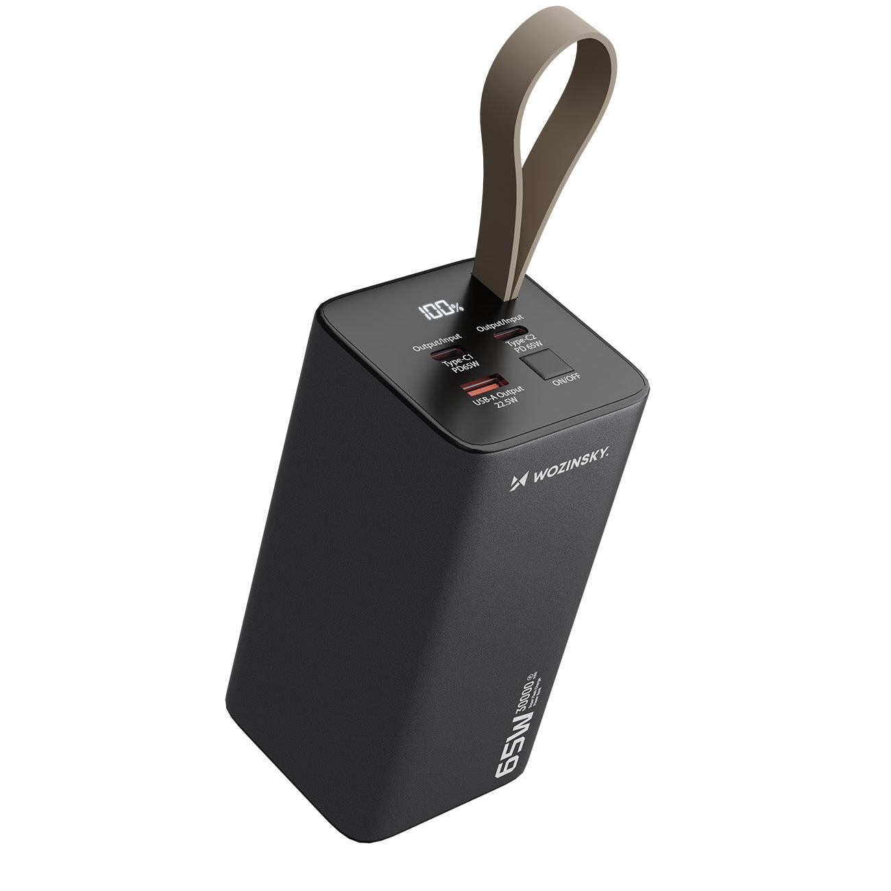 Wozinsky Išorinė baterija K65+ 65W 30000mAh 2x USB-C, 1x USB-A 65W - pilkas -- Powerbanks