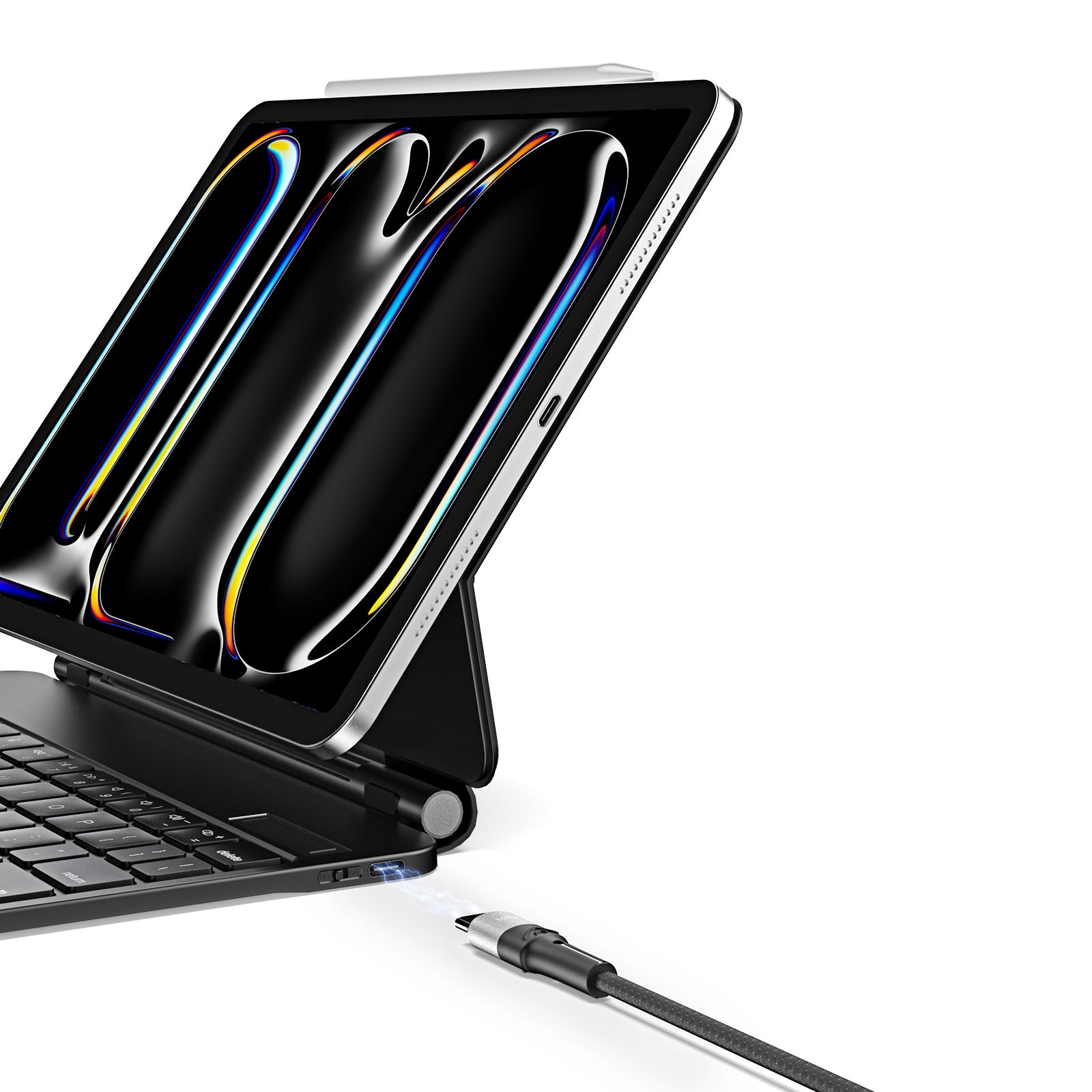 Dux Ducis klaviatūros (MK serijos) dėklas su Bluetooth klaviatūra, skirtas iPad Pro 11" 2024 - juodas