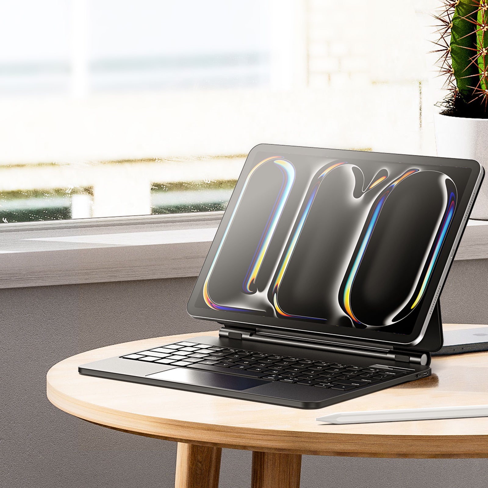 Dux Ducis klaviatūros (MK serijos) dėklas su Bluetooth klaviatūra, skirtas iPad Pro 11" 2024 - juodas