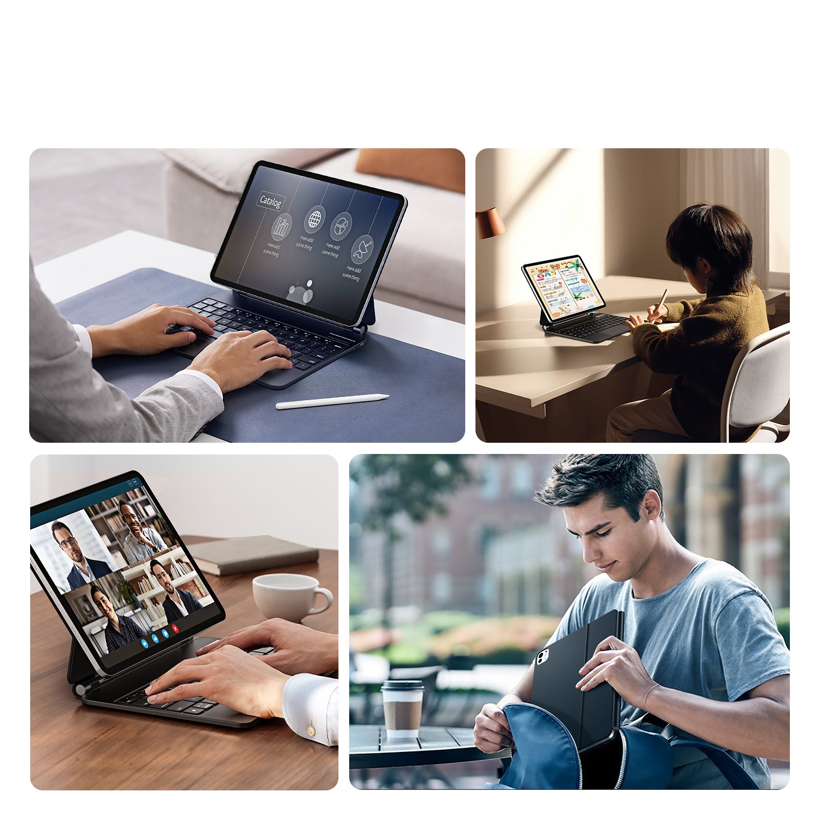 Dux Ducis klaviatūros (MK serijos) dėklas su Bluetooth klaviatūra, skirtas iPad Pro 11" 2024 - juodas