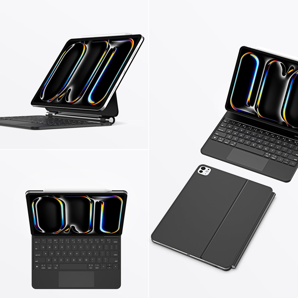 Dux Ducis klaviatūros (MK serijos) dėklas su Bluetooth klaviatūra, skirtas iPad Pro 11" 2024 - juodas
