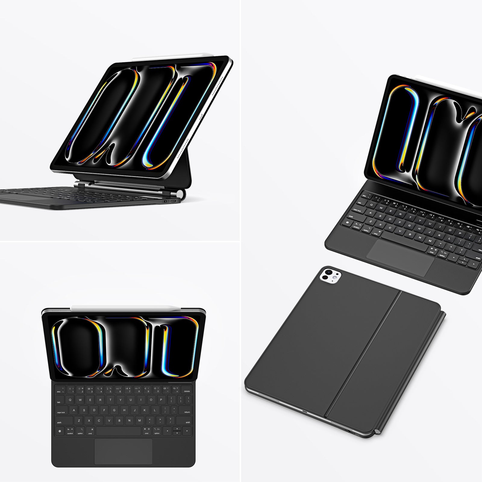 Dux Ducis klaviatūros (MK serijos) dėklas su Bluetooth klaviatūra, skirtas iPad Pro 11" 2024 - juodas