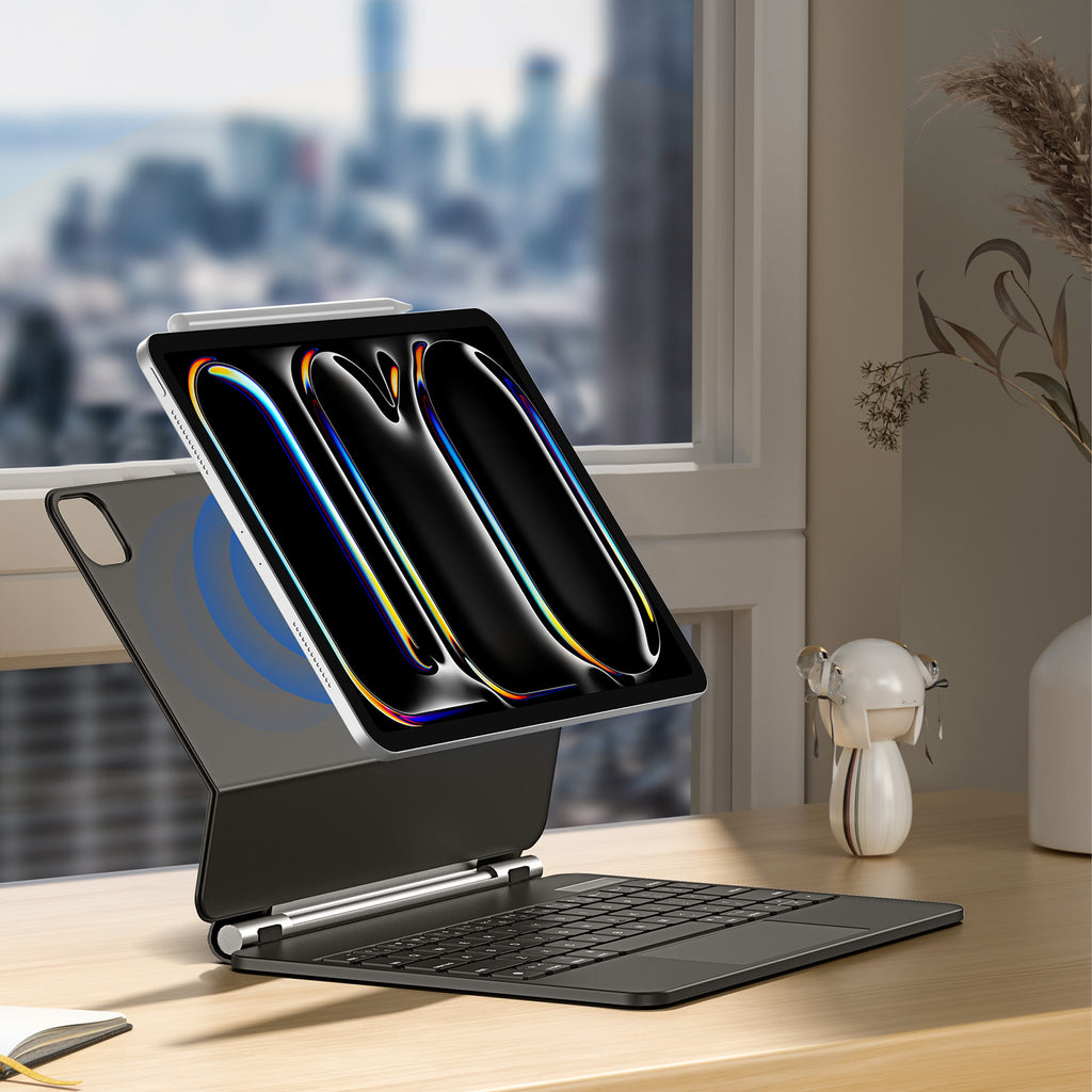 Dux Ducis klaviatūros (MK serijos) dėklas su Bluetooth klaviatūra, skirtas iPad Pro 11" 2024 - juodas