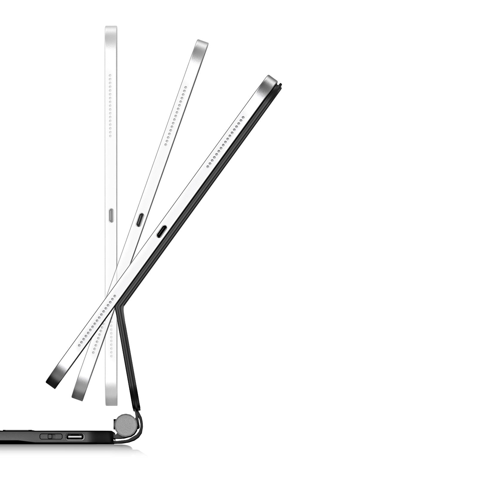 Dux Ducis klaviatūros (MK serijos) dėklas su Bluetooth klaviatūra, skirtas iPad Pro 11" 2024 - juodas