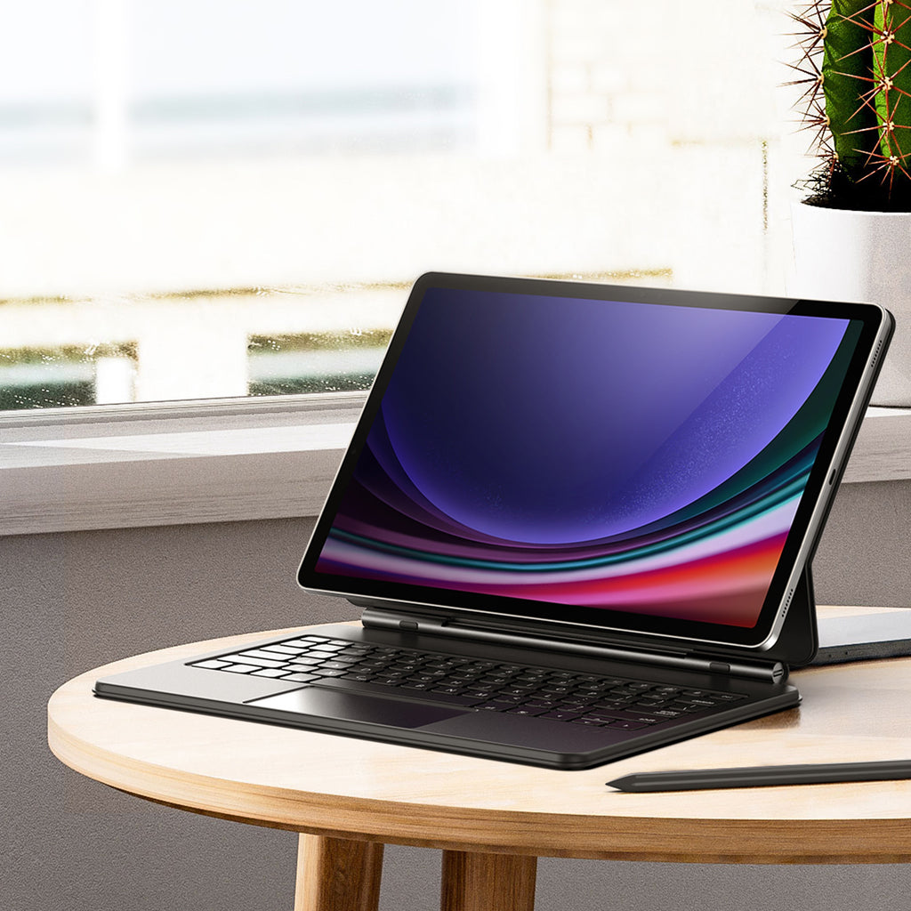 Dux Ducis klaviatūros dėklas Galaxy Tab S9+/S8+/S7+ – juodas -- Samsung Galaxy Tab S9+