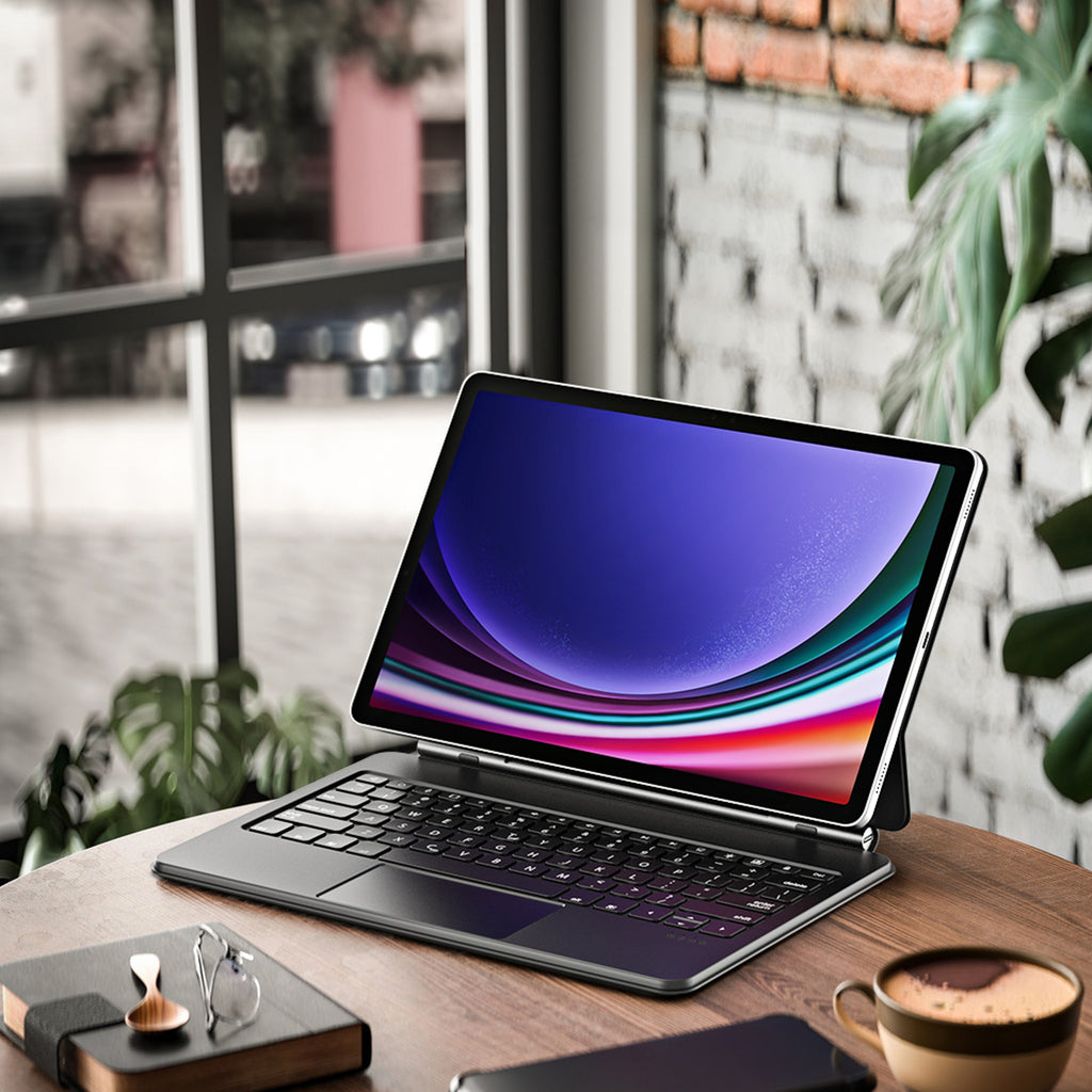 Dux Ducis klaviatūros dėklas Galaxy Tab S9+/S8+/S7+ – juodas -- Samsung Galaxy Tab S9+