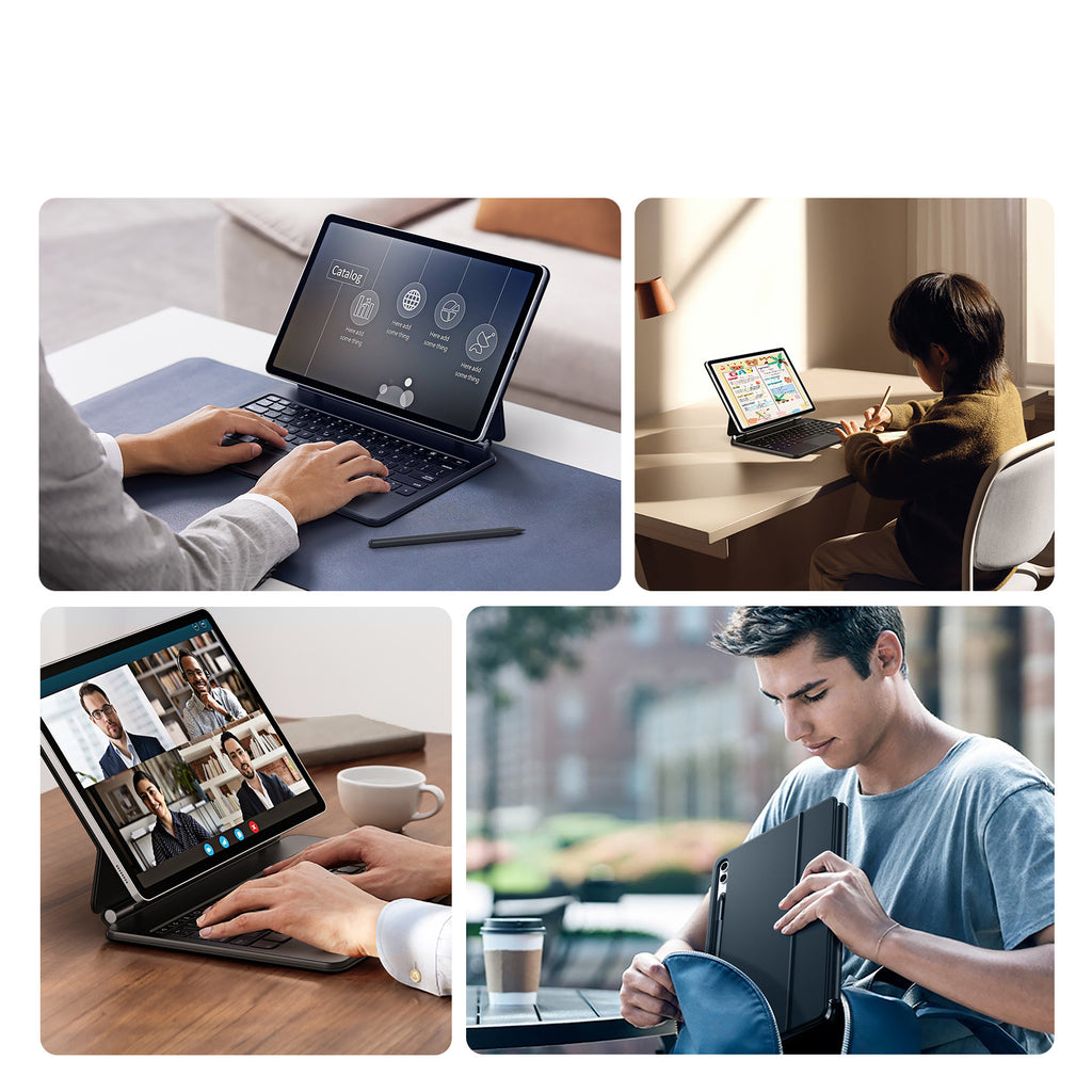 Dux Ducis klaviatūros dėklas Galaxy Tab S9+/S8+/S7+ – juodas -- Samsung Galaxy Tab S9+