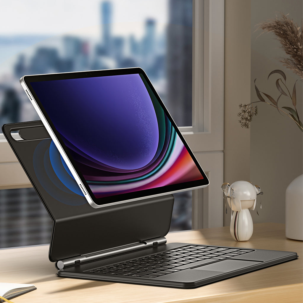 Dux Ducis klaviatūros dėklas Galaxy Tab S9+/S8+/S7+ – juodas -- Samsung Galaxy Tab S9+