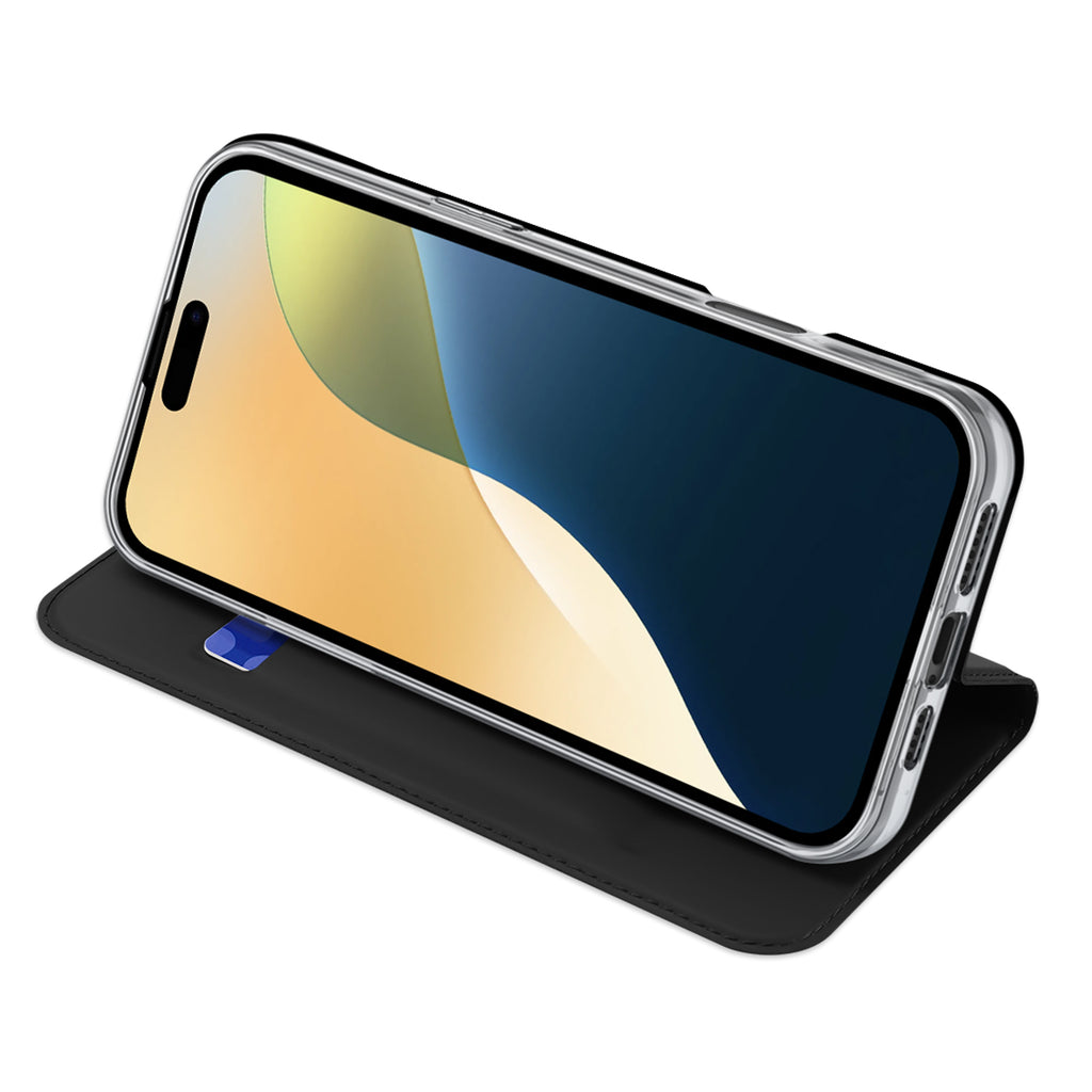 Dux Ducis Skin Pro dėklas iPhone 16 Plus – juodas, atverčiamas
