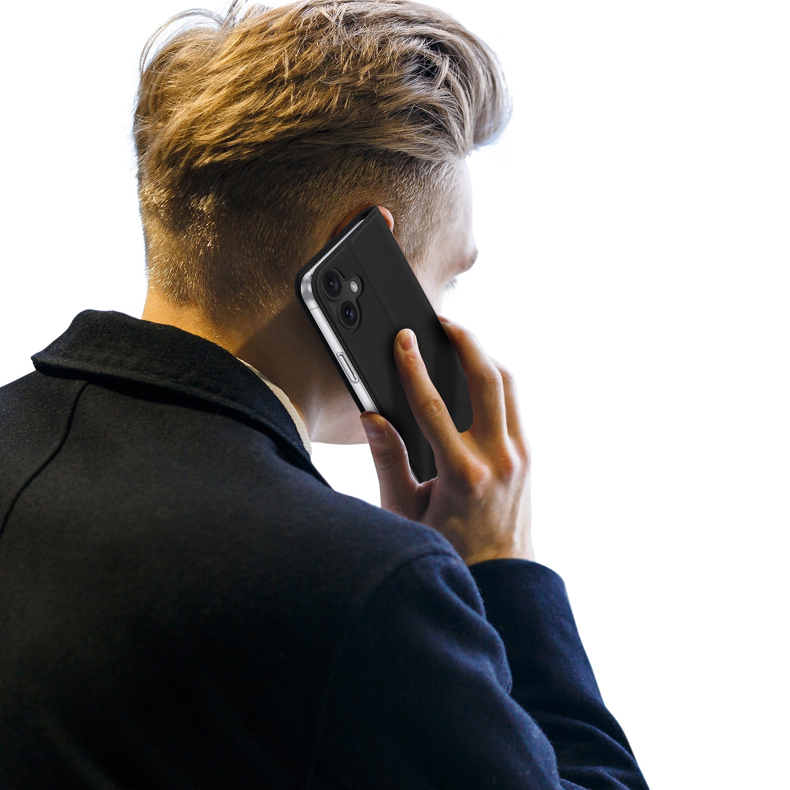 Dux Ducis Skin Pro dėklas iPhone 16 Plus – juodas, atverčiamas